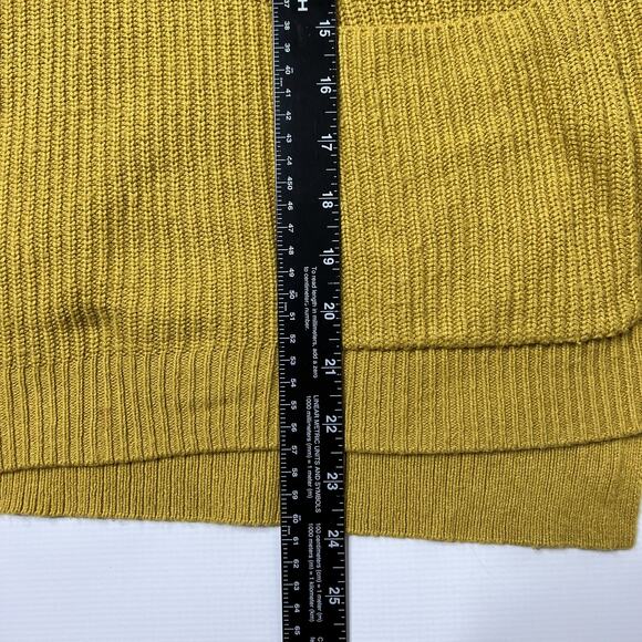 Madewell Patch Pocket Pullover Boxy Sweater Sz XL Mustard Crew Neck Rib Hi-Low - Picture 7 of 9